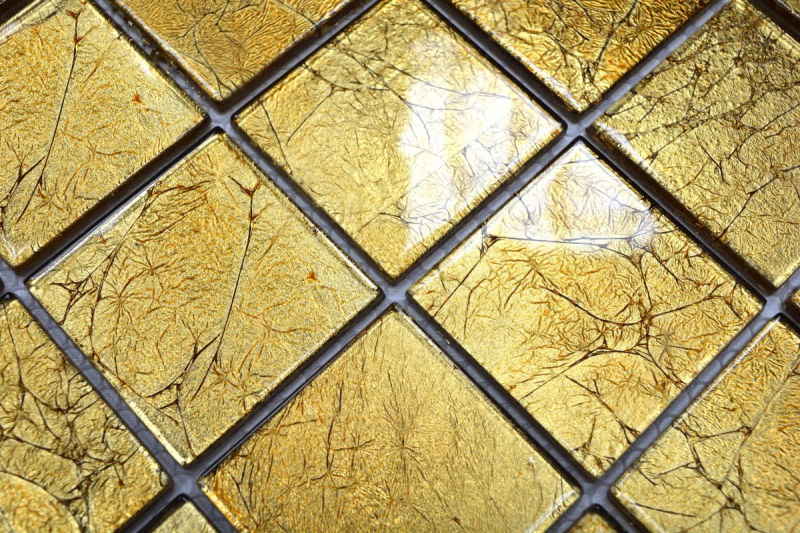 Motif manuel Carreau de mosaïque de verre translucide Crystal or structure MOS120-0746_m