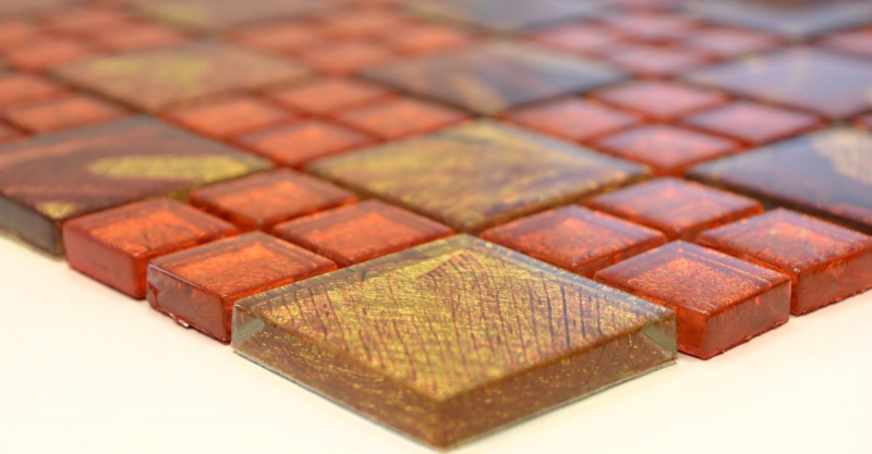 Mosaïque de verre orange Carreau de mosaïque Sunrise Carrelage cuisine Paroi de douche MOS88-8SRO