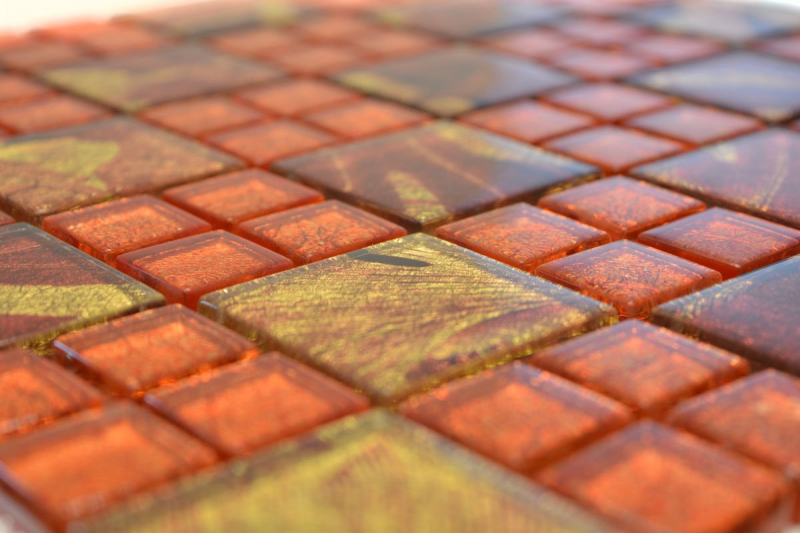 Mosaïque de verre orange Carreau de mosaïque Sunrise Carrelage cuisine Paroi de douche MOS88-8SRO