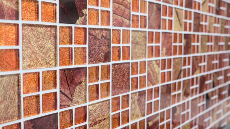 Mosaïque de verre orange Carreau de mosaïque Sunrise Carrelage cuisine Paroi de douche MOS88-8SRO