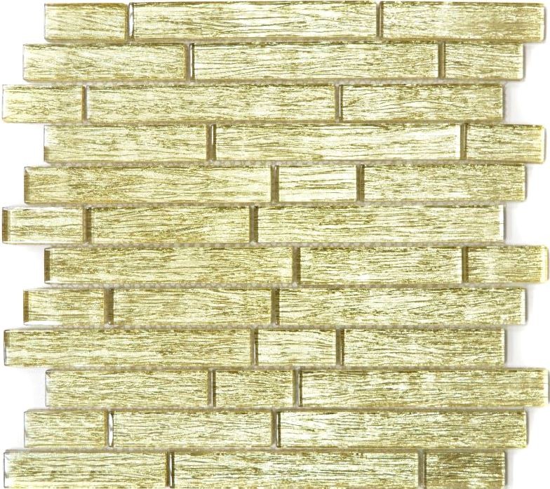 Motif manuel Carreau de mosaïque composite translucide en verre Crystal Chic or MOS86-8CGO_m