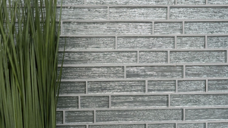 Mosaïque de verre argenté Carreau de mosaïque composite Mosaïque de verre en bâtonnets Chic argenté MOS86-8CSV