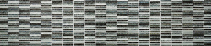 Motif main Carreau de mosaïque translucide baguettes Mosaïque de verre Crystal Day argent MOS87-STDS_m