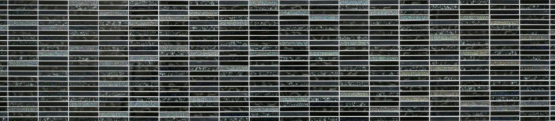 Échantillon manuel Carreau de mosaïque Translucide noir Bâtons Mosaïque de verre Crystal Night black MOS87-STNB_m