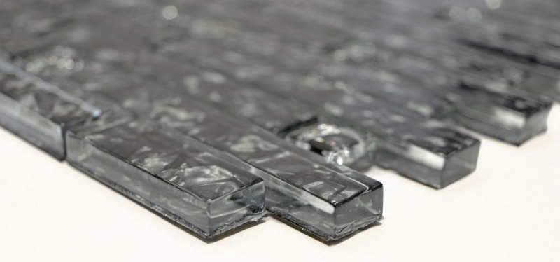 Mosaïque de verre Baguettes Carreaux de mosaïque gris anthracite noir MOS87-MV718