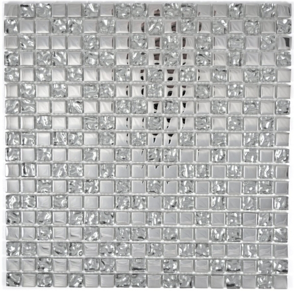 Motif à main Carreau de mosaïque translucide en verre Crystal EP argent verre BAD WC cuisine MUR MOS92-0218_m