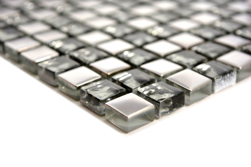 Motif à main Carreau de mosaïque translucide en verre Crystal EP argent verre BAD WC cuisine MUR MOS92-0218_m