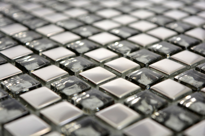 Motif à main Carreau de mosaïque translucide en verre Crystal EP argent verre BAD WC cuisine MUR MOS92-0218_m
