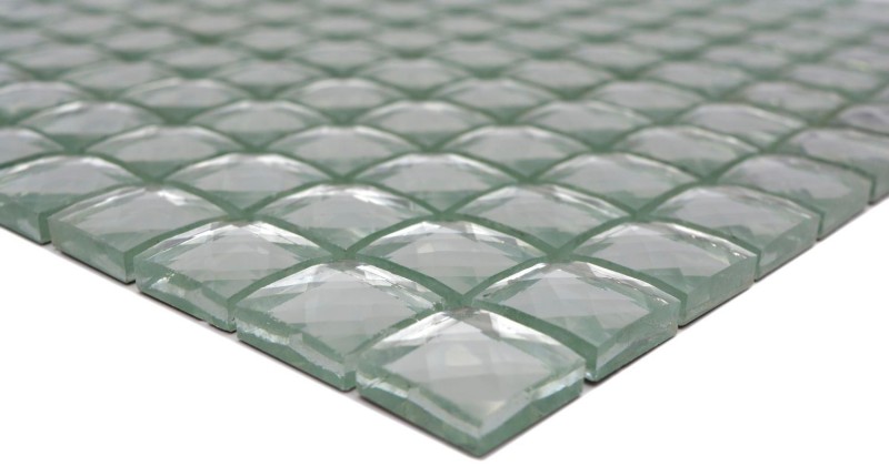 Mosaïque de verre aspect diamant Carreau de mosaïque argenté Miroir de carrelage cuisine MOS130-0208
