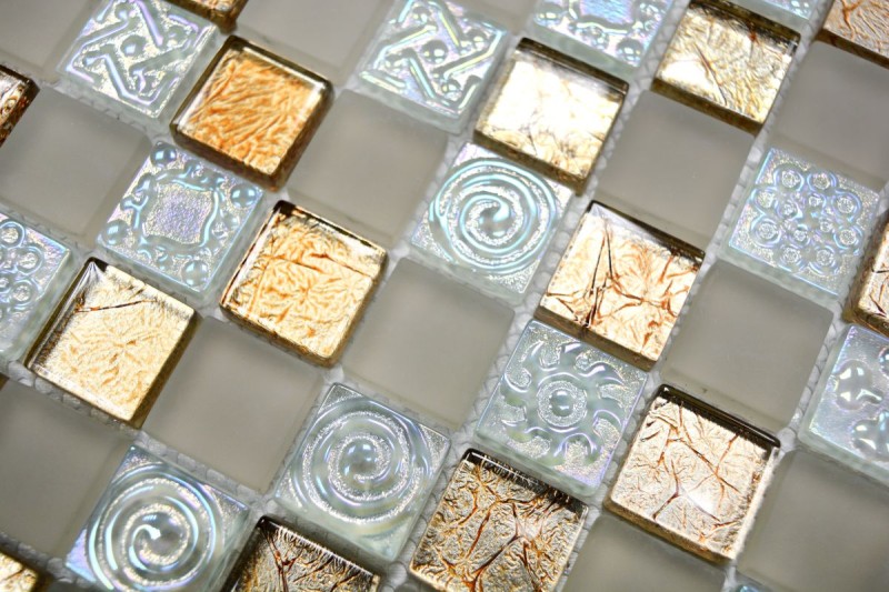 Lüster Luxe Deluxe Carreaux de mosaïque de verre Crystal champagne or MOS88-8LU80