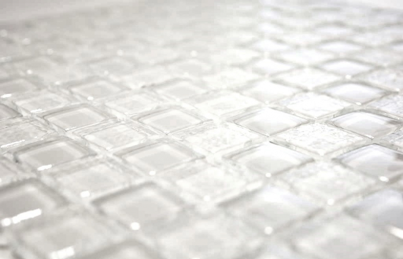 Motif manuel Carreau de mosaïque Translucide blanc Mosaïque de verre Crystal Lüster blanc MOS88-8LU90_m