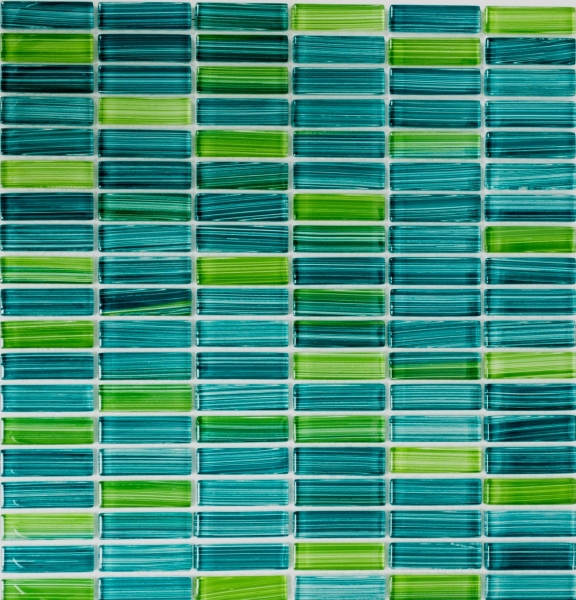 Mosaïque de verre Mosaïque Style Bâtonnets bouteilles vert turquoise kiwi Fond de cuisine MOS77-0508