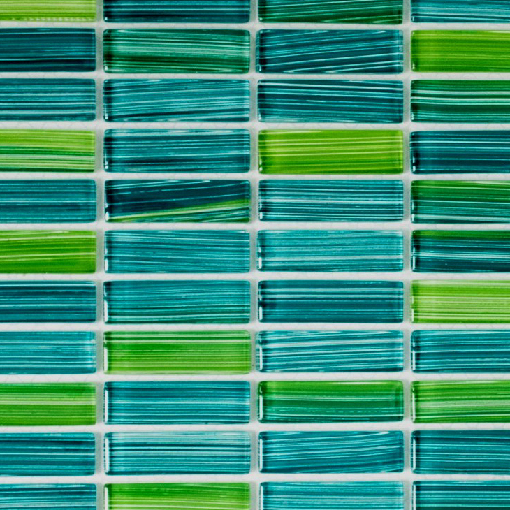 Mosaïque de verre Mosaïque Style Bâtonnets bouteilles vert turquoise kiwi Fond de cuisine MOS77-0508