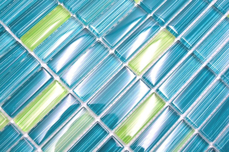 Mosaïque de verre Mosaïque Style Bâtonnets bouteilles vert turquoise kiwi Fond de cuisine MOS77-0508