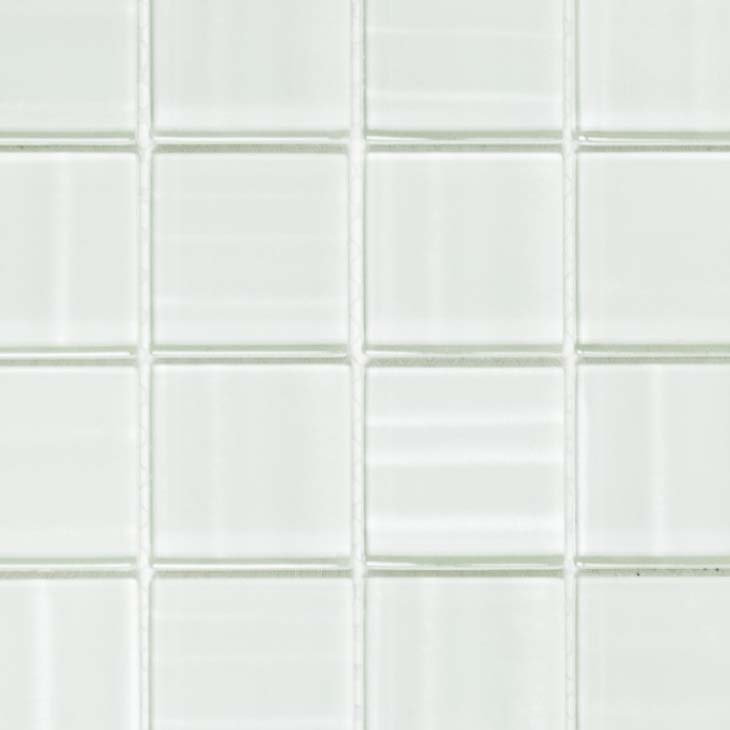 Carreau de mosaïque translucide blanc Mosaïque de verre Crystal Hologram code-barres blanc MOS110-0104_f | 10 tapis de mosaïque