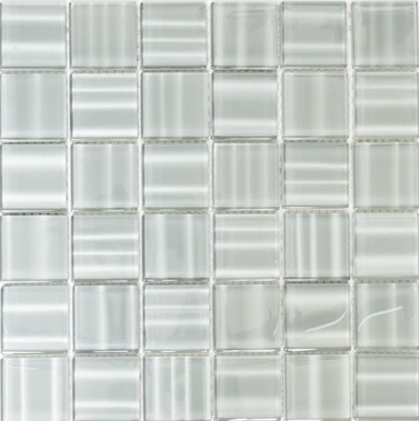 Échantillon manuel Carreau de mosaïque Translucide gris Mosaïque de verre Crystal Hologram Barcode gris MOS110-0202_m