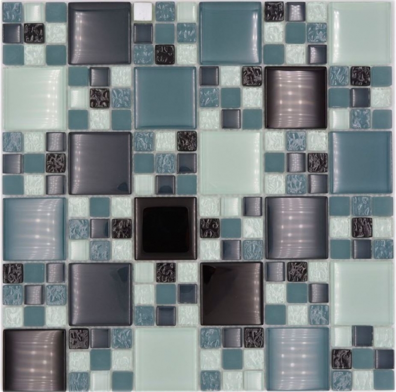 Mosaïque de verre Carreaux de mosaïque gris noir anthracite MOS78-0204