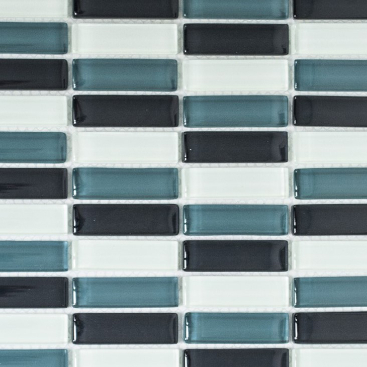 Mosaïque de verre Baguettes Carreaux de mosaïque blanc gris noir SALLE DE BAINS WC CUISINE MUR MOS77-0204
