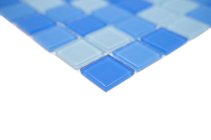 Mosaïque Carreaux Mosaïque de verre bleu clair bleu moyen Mosaïque de piscine MOS62-0404