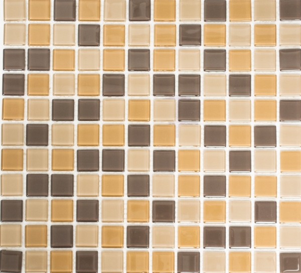 Motif à main Carreau de mosaïque Translucide brun Mosaïque de verre Crystal brun SALLE DE BAINS WC CUISINE MUR MOS62-1302_m