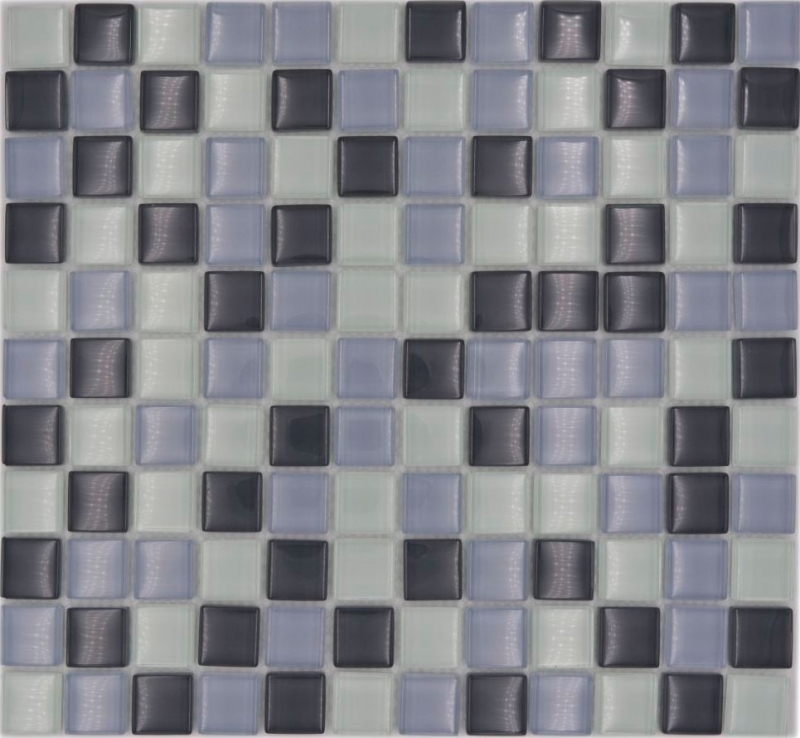 Mosaïque de verre Carreaux de mosaïque blanc gris anthracite BAD WC cuisine MUR MOS72-0204