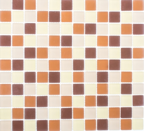 Motif à main Carreau de mosaïque translucide brun Mosaïque de verre Crystal brun mat givré MOS72-1311_m