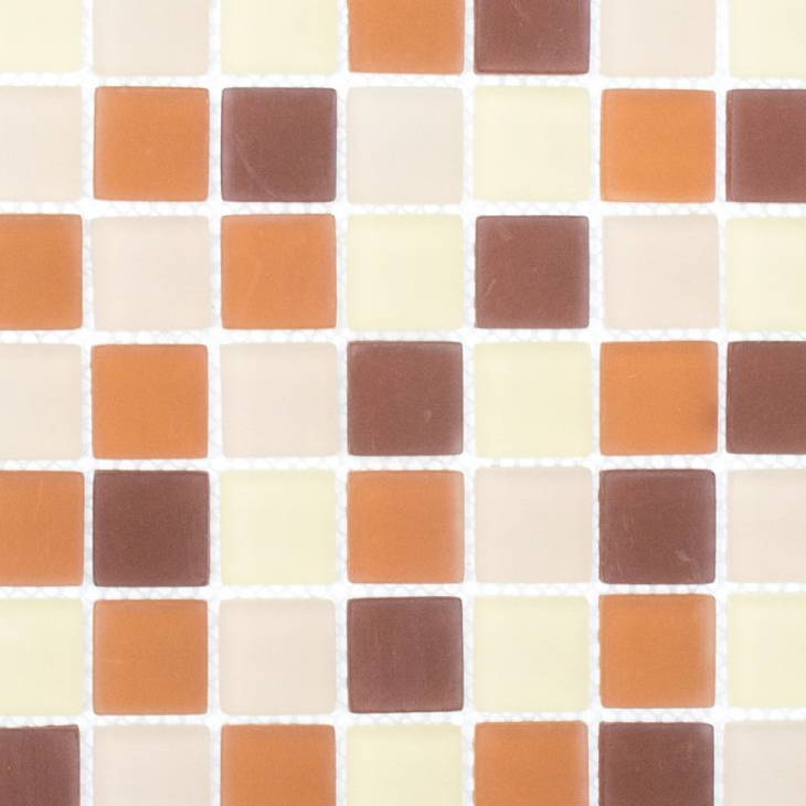 Motif à main Carreau de mosaïque translucide brun Mosaïque de verre Crystal brun mat givré MOS72-1311_m