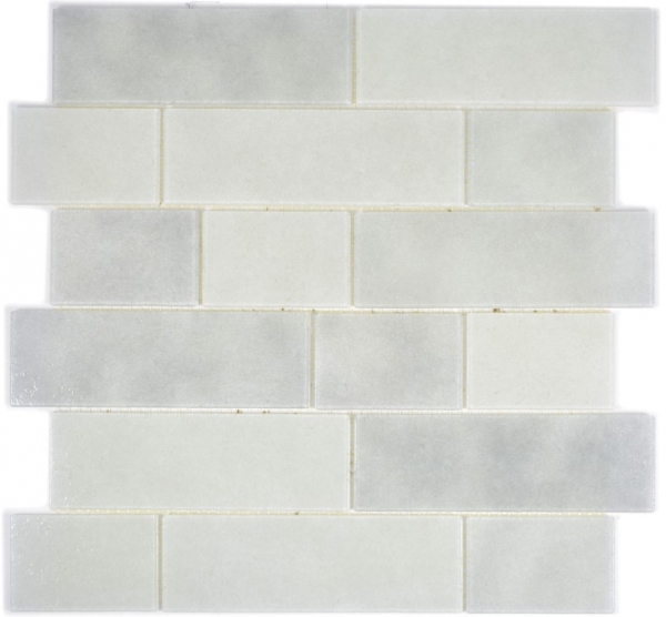 Mosaïque de verre Carreaux de mosaïque vieux blanc gris clair mur composé Bianco SALLE DE BAINS WC CUISINE MUR MOS68-0139L