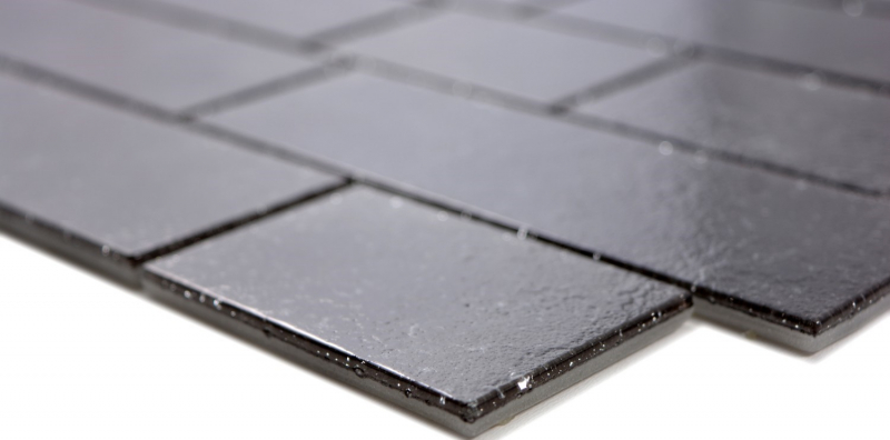 Mosaïque de verre Carreaux de mosaïque anthracite graphite noir composite de mur Nero MOS68-0349L
