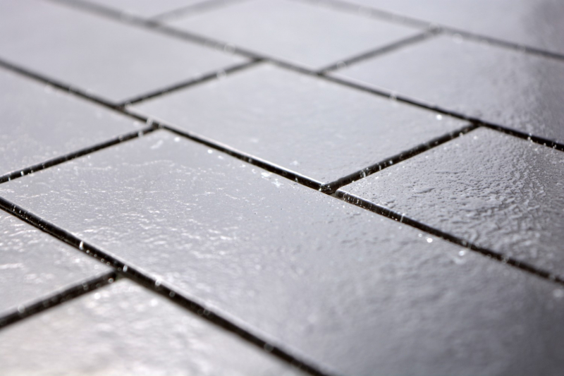 Mosaïque de verre Carreaux de mosaïque anthracite graphite noir composite de mur Nero MOS68-0349L