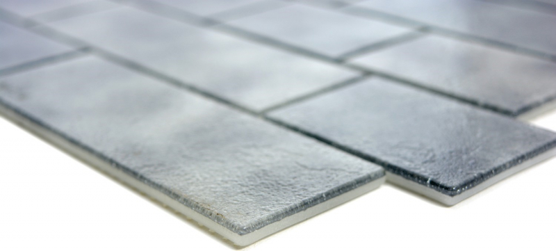 Motif manuel Carreau de mosaïque translucide gris Maçonnerie composite Grigio MOS68-0259L_m