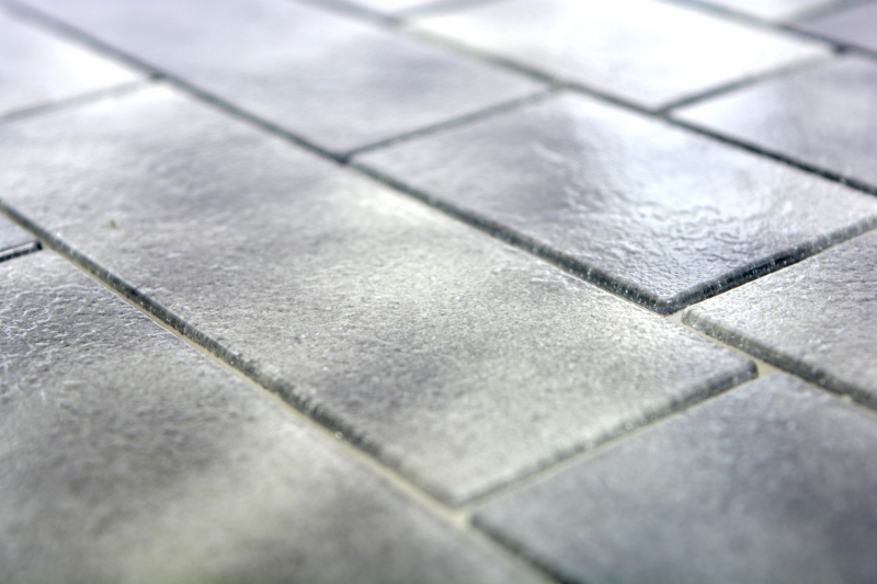 Motif manuel Carreau de mosaïque translucide gris Maçonnerie composite Grigio MOS68-0259L_m