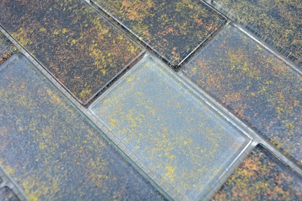 Mosaïque de verre Carreaux de mosaïque gris anthracite rouille composite de mur Rusty MOS68-2569L