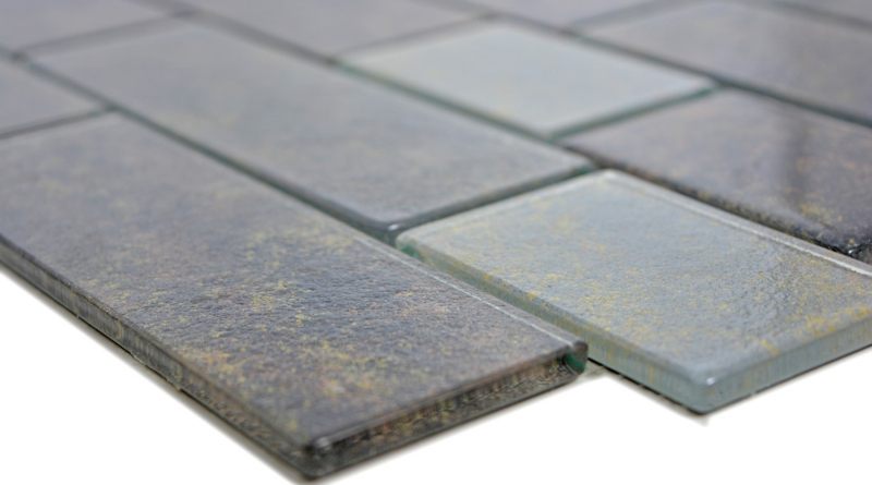 Mosaïque de verre Carreaux de mosaïque gris anthracite rouille composite de mur Rusty MOS68-2569L