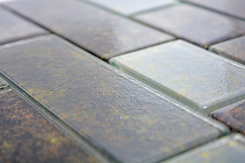 Mosaïque de verre Carreaux de mosaïque gris anthracite rouille composite de mur Rusty MOS68-2569L