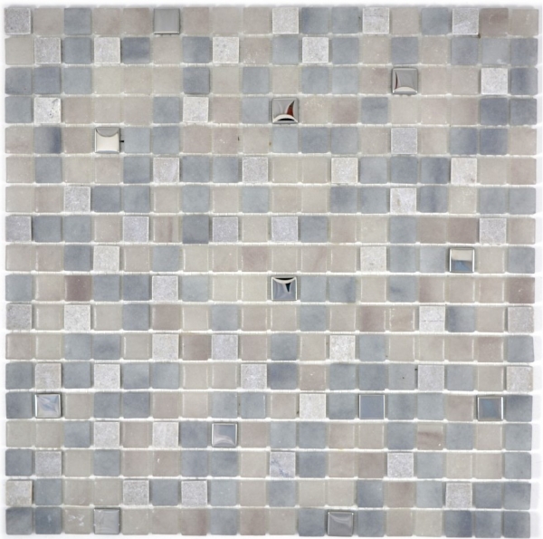 Mosaïque de verre Carreaux de mosaïque pierre cream gris GRIGIO SALLE DE BAIN WC CUISINE MUR MOS91-0204