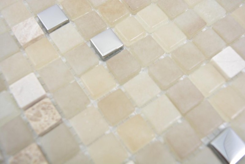 Mosaïque de verre Carrelage pierre beige jaune cream argent BAD WC cuisine MUR MOS91-0214
