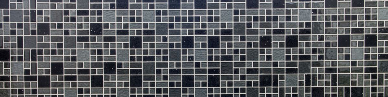 Échantillon manuel Carreau de mosaïque Translucide Composite noir Combinaison de mosaïque de verre Crystal Artificial noir MOS88-K989_m