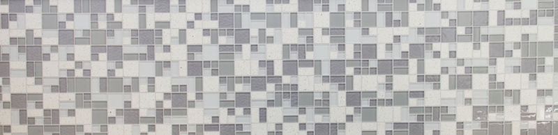 Pierre artificielle Mosaïque de verre Carreaux de mosaïque composite blanc vieux blanc gris clair anthracite Carrelage mural - MOS88-K990