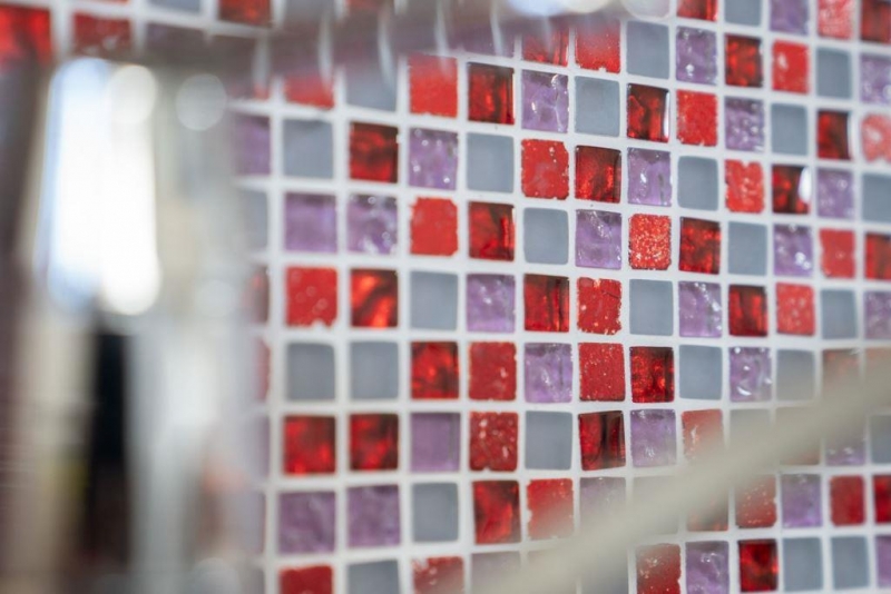Mosaïque de verre Mosaïque rouge rose Résine mat Verre laiteux givré Carrelage cuisine - MOS92-0911