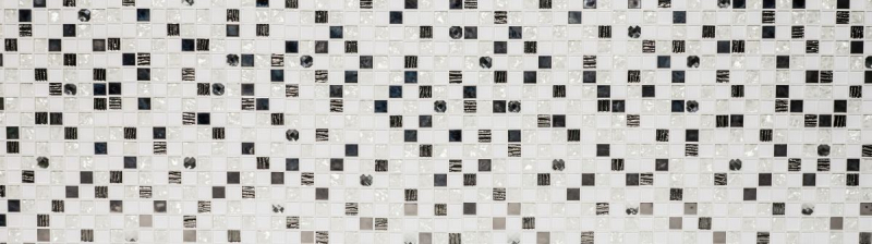 Mosaïque de verre Carreau de mosaïque en acier inoxydable blanc Carrelage de cuisine Carrelage de salle de bain - MOS92-0107