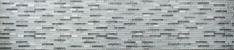 Mosaïque de verre Baguettes Carreaux de mosaïque Acier inoxydable blanc argent gris MOS87-MV698