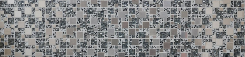 Carreau de mosaïque translucide acier inoxydable noir argent combinaison mosaïque de verre Crystal acier noir structure MOS88-0203_f | 10 tapis de mosaïque