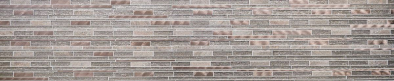 Échantillon manuel Carreau de mosaïque Translucide aluminium beige cuivre composite Mosaïque de verre Crystal pierre alu beige cuivre MOS49-GV74_m