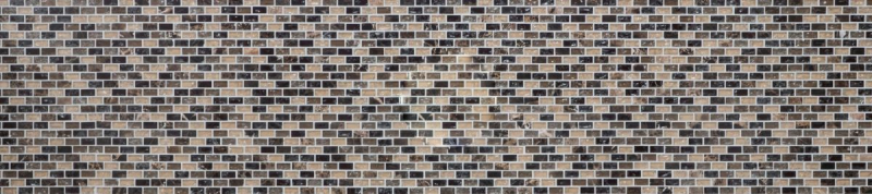 Motif manuel Carreau de mosaïque Translucide beige foncé Brick Mosaïque de verre Crystal Pierre emperador foncée MOS87-B1155_m