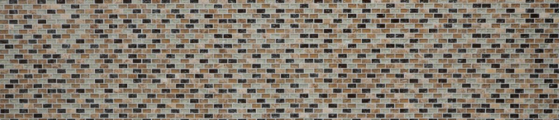 Motif manuel Carreau de mosaïque Translucide beige clair Brick Mosaïque de verre Crystal Pierre emperador claire MOS87-B1153_m