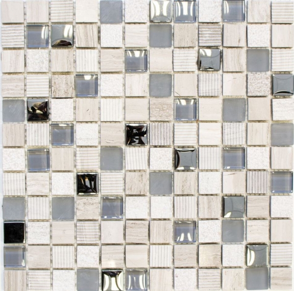Échantillon manuel Carreau de mosaïque Translucide gris clair argenté Mosaïque de verre Crystal Pierre EP gris clair argenté MOS92-HQ20_m