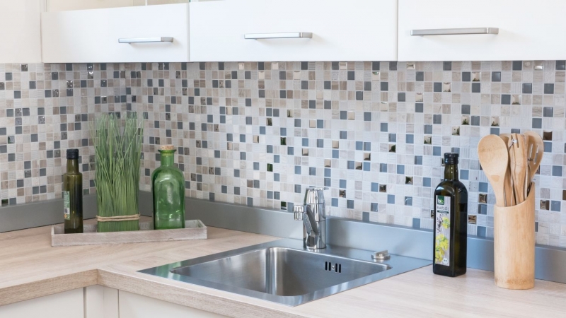 Pierre naturelle Rustique Carreau de mosaïque Verre Mosaïque Marbre gris clair argenté beige Verre laiteux Carreaux muraux Cuisine Salle de bains WC - MOS92-HQ20