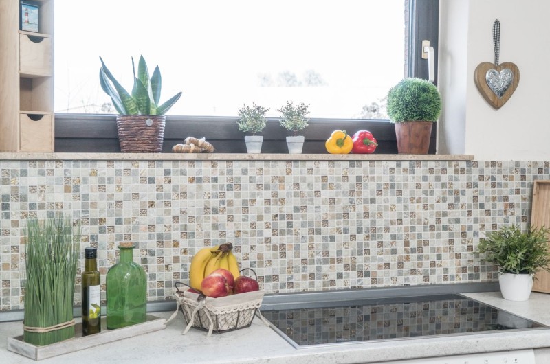 Pierre naturelle Rustique Quartzite Pierre naturelle Carreau de mosaïque Verre mosaïque or beige gris clair miel Carrelage Revêtement mural cuisine WC - MOS83-CR27