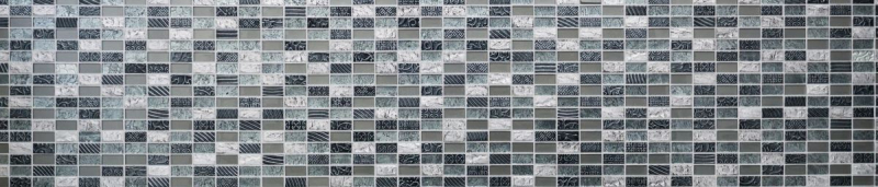 Plaquette Rectangle Carreaux Mosaïque de verre Pierre Rétro argenté anthracite Structure Revêtement mural Carreaux de cuisine WC - MOS83-CRS2